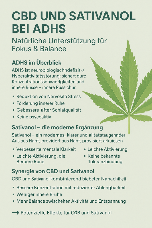 🌿 CBD und Sativanol bei ADHS – Natürliche Unterstützung für Fokus & Balance - Hempster Espana